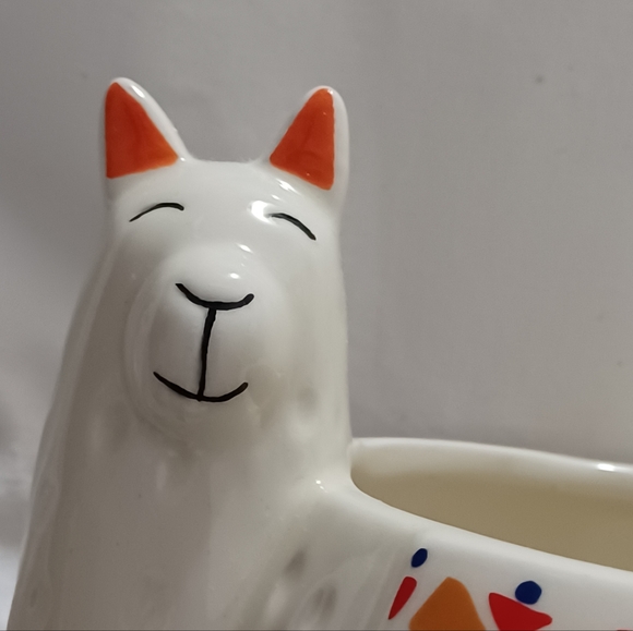 Large Whimsical Llama Ceramic Mug / Planter - Picture 7 of 12
